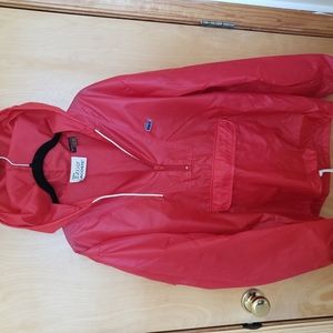 Vintage Izod/Lacoste Windbreaker Rain Pullover Size S Red